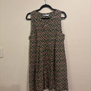 Sonoma Women's Sleeveless Ikat Print V-Neck Dress - Large